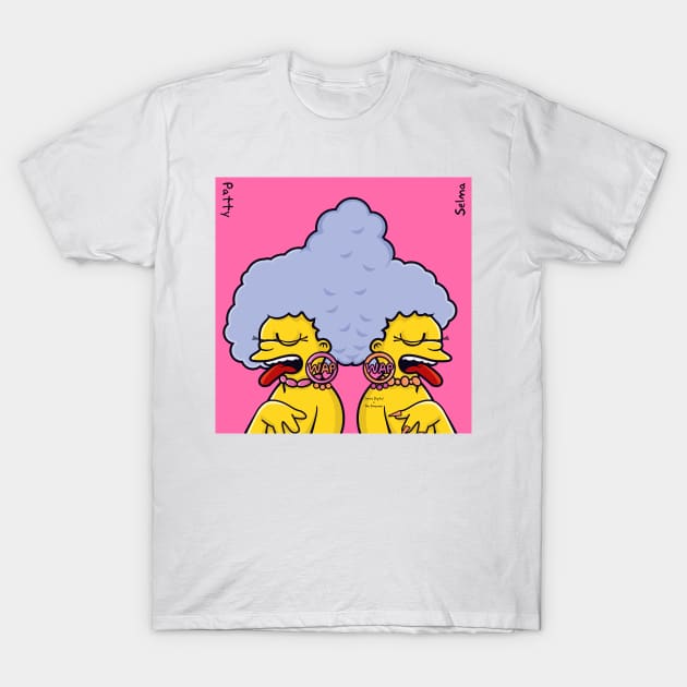 Simpsons WAP Megan thee Stallion Cardi B Patty and Selma T-Shirt by jimmy-digital